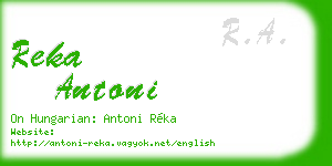 reka antoni business card
